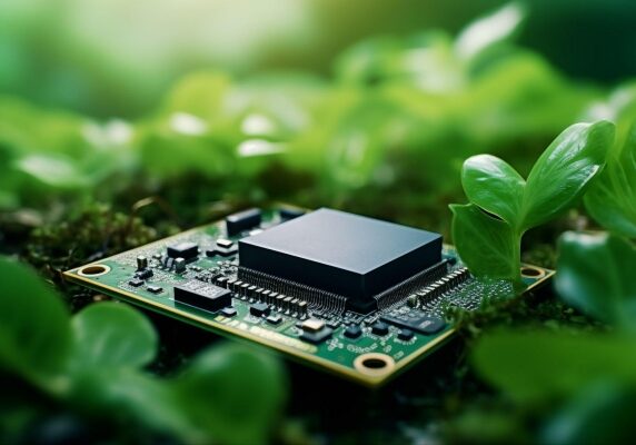 67bf78e3184c7506b2b5d827_Electronic-microchip-surrounded-by-nature-highlighting-tech-and-environment-synergy