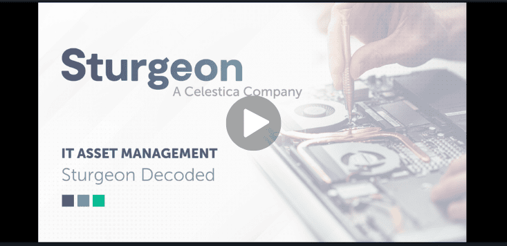 Sturgeon IT asset management video thumbnail with technician repairing circuit board